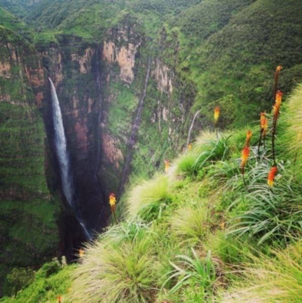 Jinbar waterfall Simien mountains ethiopia