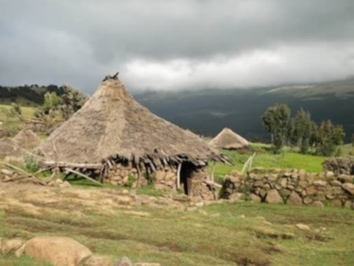 Mud hut in Mekareba Simien Mountains Ethiopia