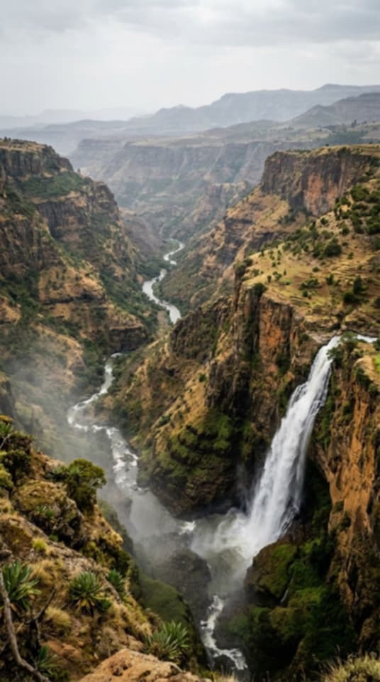 Incya River gorge Simien Mountains Ethiopia
